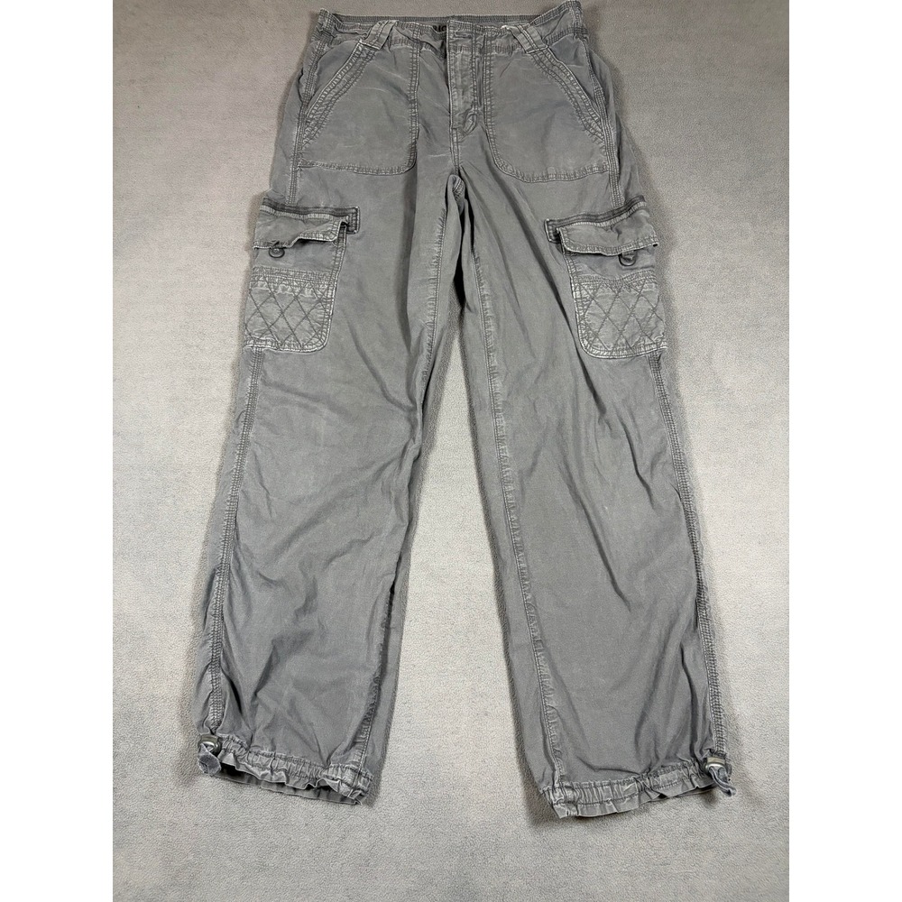 American Eagle Cargo Pants Womens 4 Gray Stretch Utility Pockets Straight Leg